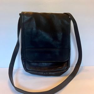 LeDonne black leather flap bag